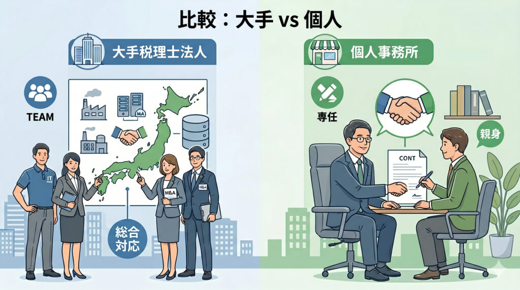 箕面・吹田で顧問税理士を比較検討するイメージ