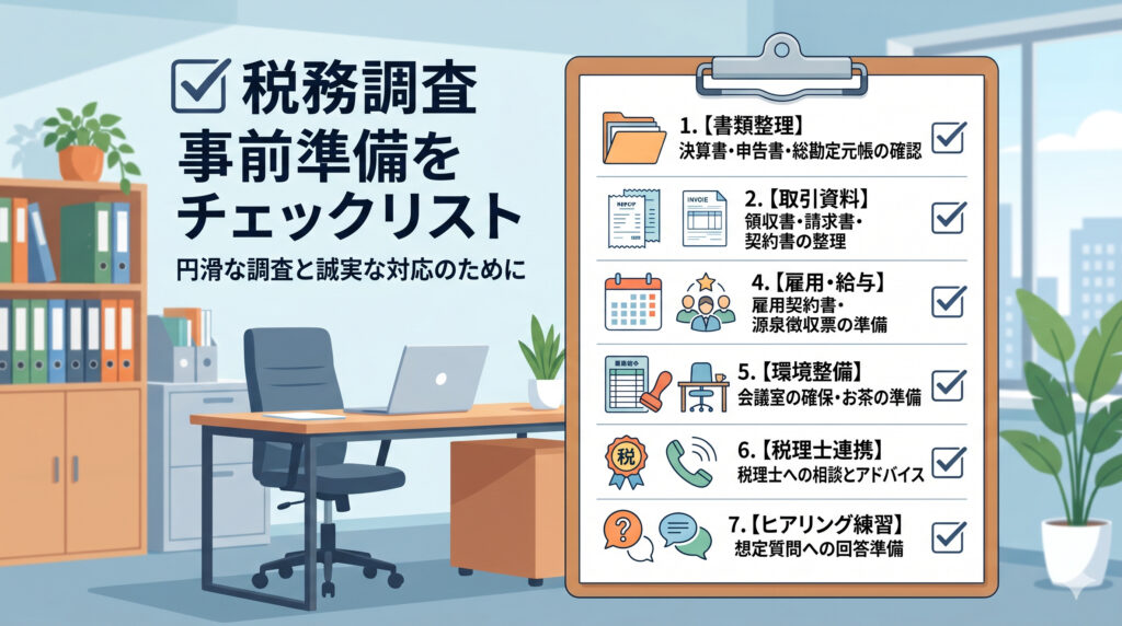 税務調査の事前準備チェックリストのイメージ