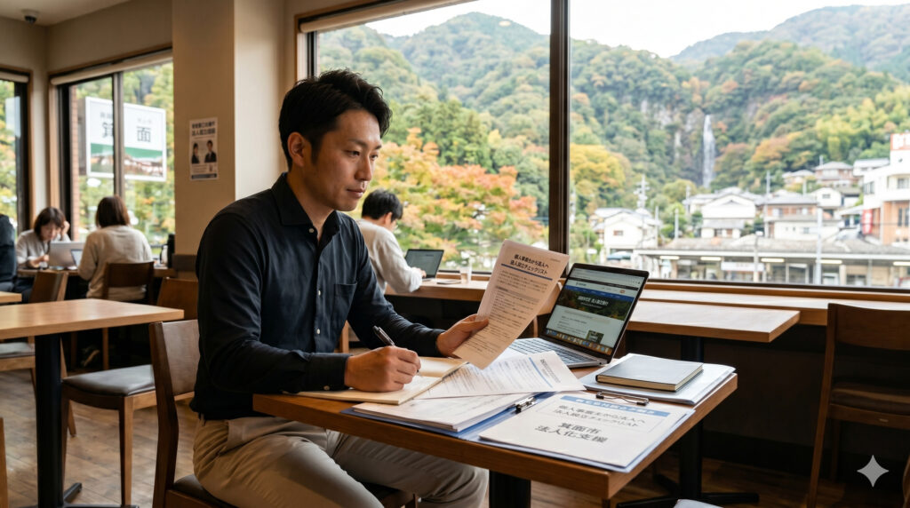 箕面市で個人事業主が法人化を検討しているイメージ