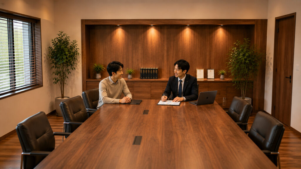 副業をする会社員が確定申告を税理士に依頼するイメージ