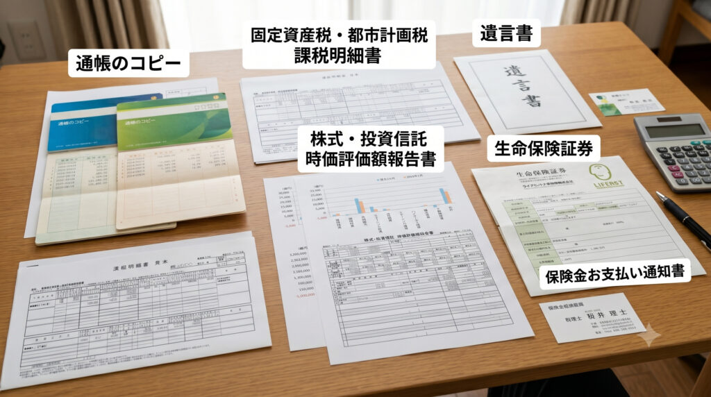 相続税相談前に準備しておく書類のイメージ