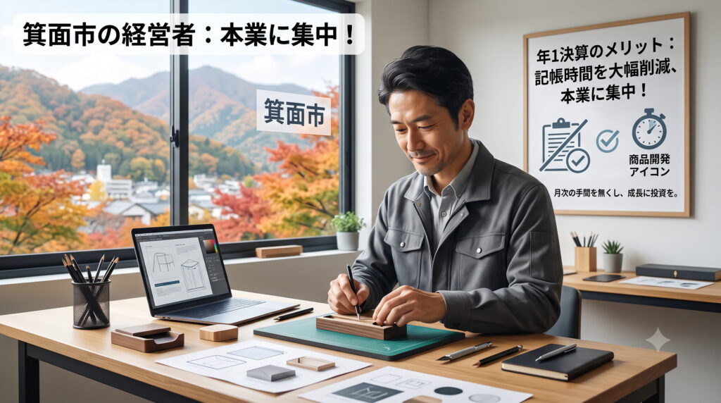 本業に集中する箕面市の経営者のイメージ
