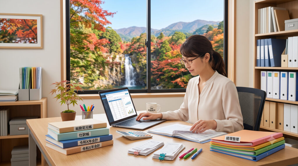 箕面で記帳・経理を整理するイメージ