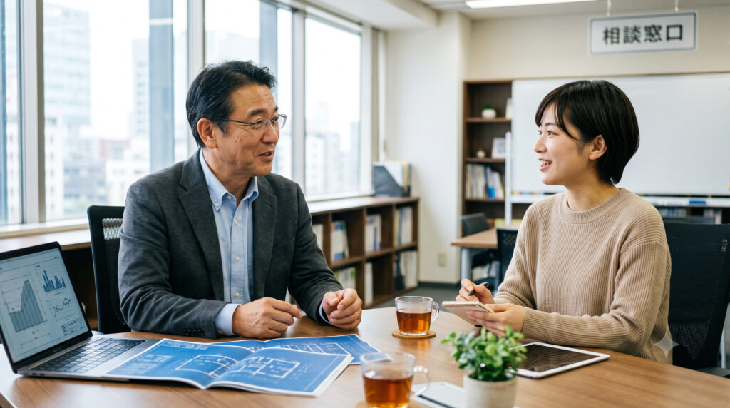 毎月の面談で経営相談が自然に生まれるイメージ