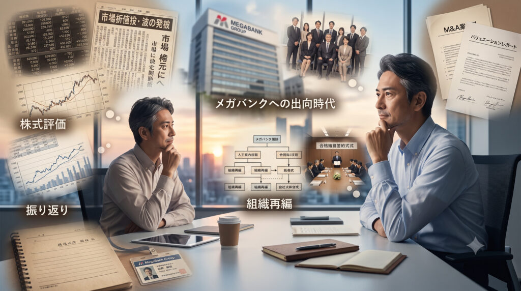 メガバンクへの出向時代を振り返るイメージ