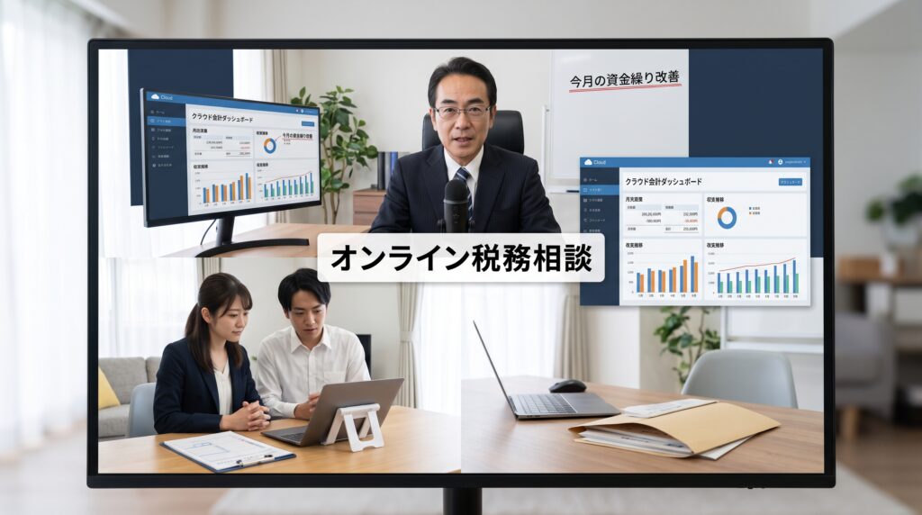 オンライン面談で税理士に相談するイメージ